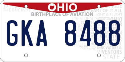 OH license plate GKA8488