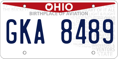 OH license plate GKA8489
