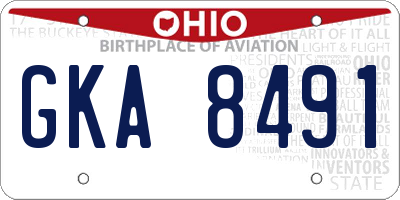 OH license plate GKA8491