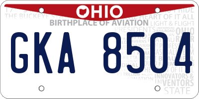 OH license plate GKA8504