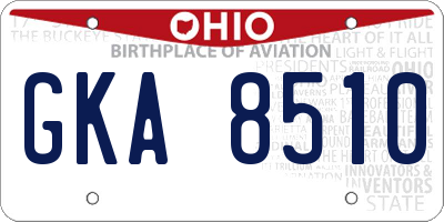 OH license plate GKA8510