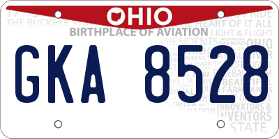 OH license plate GKA8528