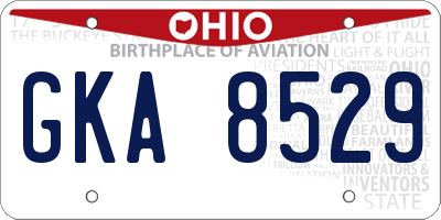OH license plate GKA8529