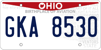 OH license plate GKA8530