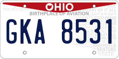 OH license plate GKA8531