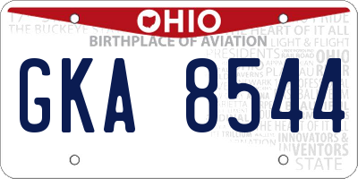 OH license plate GKA8544