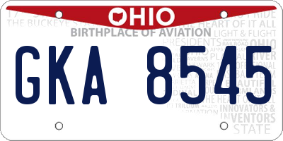 OH license plate GKA8545
