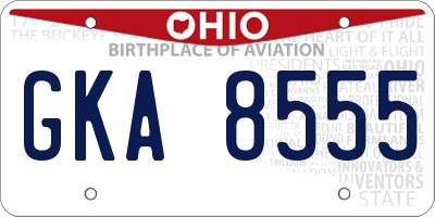 OH license plate GKA8555