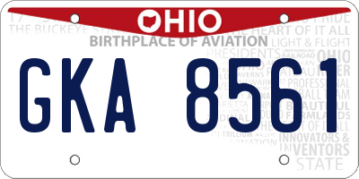 OH license plate GKA8561