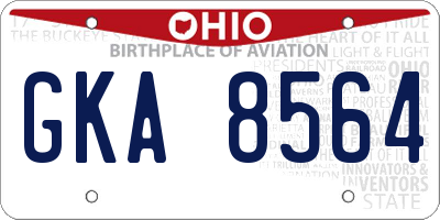 OH license plate GKA8564