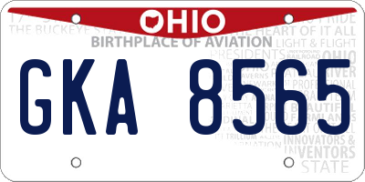 OH license plate GKA8565