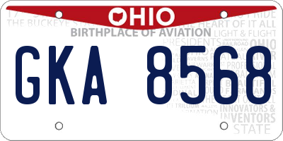 OH license plate GKA8568