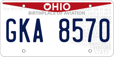 OH license plate GKA8570