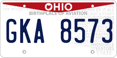 OH license plate GKA8573