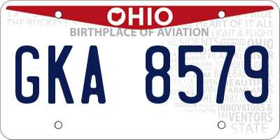 OH license plate GKA8579
