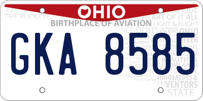 OH license plate GKA8585