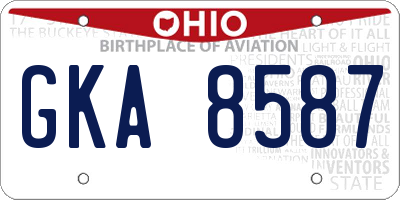 OH license plate GKA8587