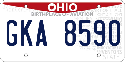 OH license plate GKA8590