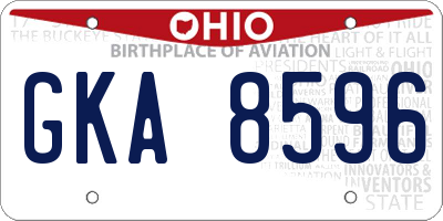 OH license plate GKA8596