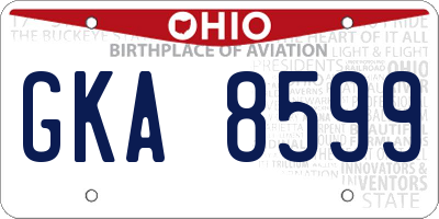 OH license plate GKA8599