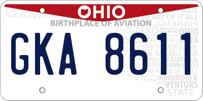 OH license plate GKA8611