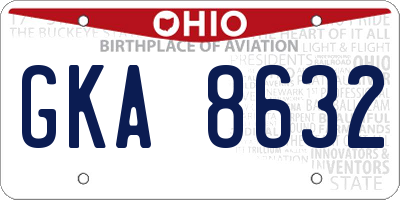OH license plate GKA8632