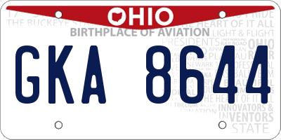 OH license plate GKA8644
