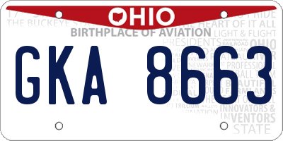 OH license plate GKA8663