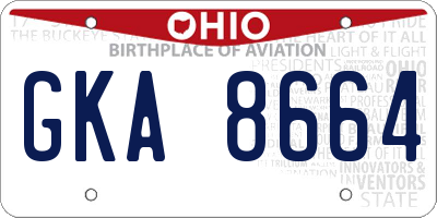 OH license plate GKA8664