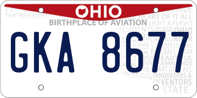 OH license plate GKA8677