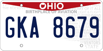 OH license plate GKA8679