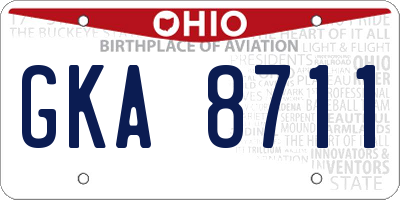 OH license plate GKA8711