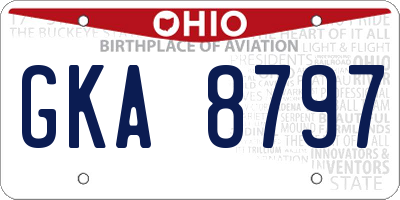 OH license plate GKA8797