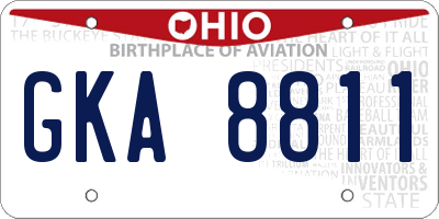 OH license plate GKA8811