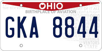 OH license plate GKA8844