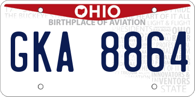 OH license plate GKA8864