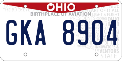 OH license plate GKA8904