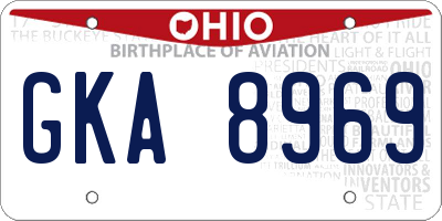 OH license plate GKA8969