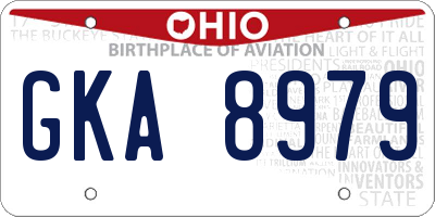 OH license plate GKA8979
