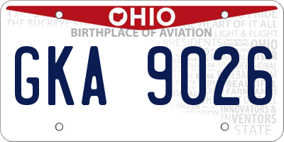 OH license plate GKA9026