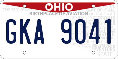 OH license plate GKA9041