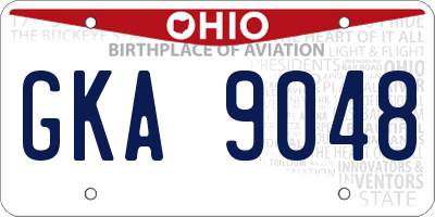 OH license plate GKA9048