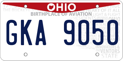 OH license plate GKA9050