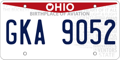 OH license plate GKA9052