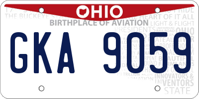 OH license plate GKA9059