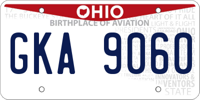 OH license plate GKA9060