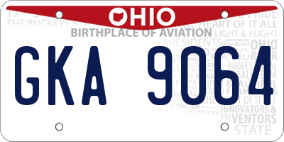 OH license plate GKA9064