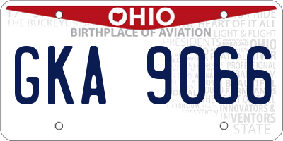 OH license plate GKA9066