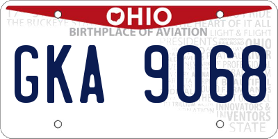 OH license plate GKA9068
