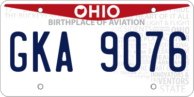 OH license plate GKA9076